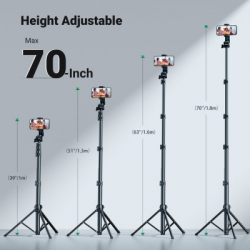 ������ UGREEN LP680 Selfie Stick Tripod with Bluetooth Remote Black (15609) - �������� 4