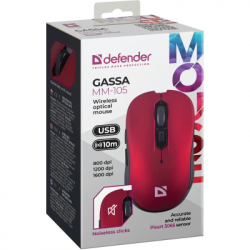 ����� Defender Gassa MM-105 Wireless Red (52103) - �������� 5