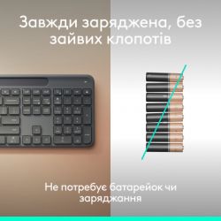 Клавіатура Logitech Slim Solar+ for Business Wireless/Bluetooth Graphite (920-013779) - Картинка 3