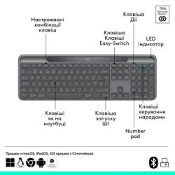 Клавіатура Logitech Slim Solar+ for Business Wireless/Bluetooth Graphite (920-013779) - Картинка 6