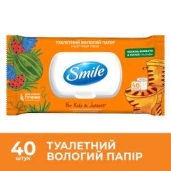 Туалетний папір Smile For Kids & Juniors Вологий 40 аркушів (4823071666021) - Картинка 2