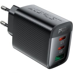   Acefast 2xUSB-C + 1xUSB 67W GaN black (6974316284048)
