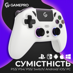 ������� GamePro GPS20W 2.4G/BT 5.1/USB (Switch/PC/PS/iOS/Android) RGB White (GPS20W) - �������� 5