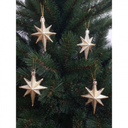 Елочная игрушка Chomik Зірки, 9 см, пластикові 4 шт,золоті (5901292631147_2) - Картинка 4