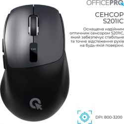 Мышка OfficePro M398B Wireless/Bluetooth Black (M398B) - Картинка 7