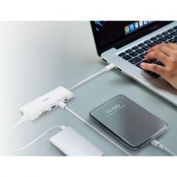 Концентратор D-Link USB-C 10-in-1 2xHDMI + 1xRJ45 1000Mbps + 2xUSB-C + USB 3.1 + USB 3.0 + SD + TF silver (DUP-A01) - Картинка 5