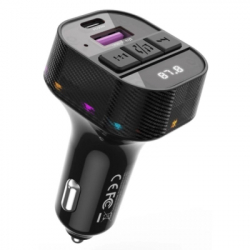 FM ��������� XO BCC17 Car Charger Smart Bluetooth Dual Port PD 30W ������ (BCC17.black)