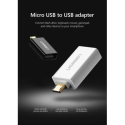 Перехідник OTG USB 2.0 AF to Micro 5P US195 white UGREEN (30529) - Картинка 2