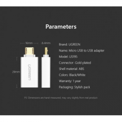 Перехідник OTG USB 2.0 AF to Micro 5P US195 white UGREEN (30529) - Картинка 8