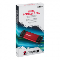 KINGSTON SSD накопичувач зовнішній 512GB Dual USB-A/C Porta ble SSD, Up to 1050MB/s USB 3.2 Gen 2 SPSD/512GB - Картинка 4