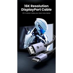 Кабель мультимедийный DisplayPort M to DisplayPort M 2.0m 16K DP118 black Ugreen (15384) - Картинка 4