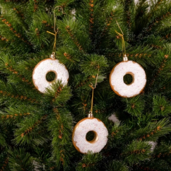 Елочная игрушка Chomik пластикові Пончики 3 шт, 8см, білі (5901292677169_2) - Картинка 3