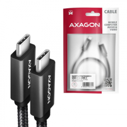 Дата кабель USB-C to USB-C 2.0m USB 3.2 Gen 2 PD 100W 5A 4K black AXAGON (BUCM32-CM20AB) - Картинка 2