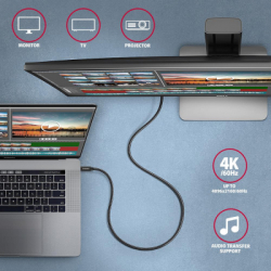 Дата кабель USB-C to USB-C 2.0m USB 3.2 Gen 2 PD 100W 5A 4K black AXAGON (BUCM32-CM20AB) - Картинка 8