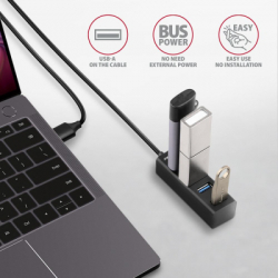 ������������ AXAGON USB 3.1 to 4xUSB 3.0 1.2m black (HUE-M1AL) - �������� 3