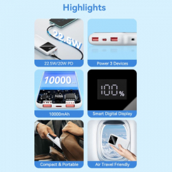 ������� ������������ Vention 10000 mAh 22.5W Black LED Display Type (FHKB0) - �������� 3