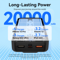 ������� ������������ Vention 20000 mAh 22.5W with Built-in USB-C and Lightning Cables (FHPB0) - �������� 8