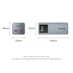 ������� ������������ Vention 20000 mAh 100W Gray TFT Display Type (FKCH0) - �������� 2