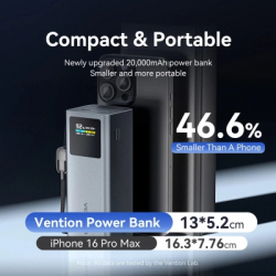 ������� ������������ Vention 20000 mAh 100W Gray TFT Display Type (FKCH0) - �������� 6