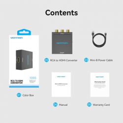 Конвертор RCA to HDMI black Vention (AEFB0) - Картинка 8