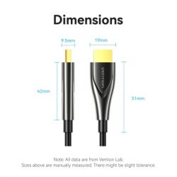 Кабель мультимедійний HDMI M to HDMI M 60.0m 4K fiber optic black Vention (ALSBAE) - Картинка 12