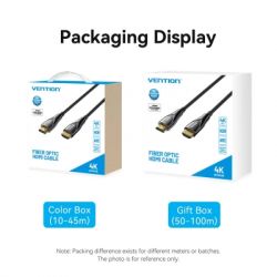 Кабель мультимедійний HDMI M to HDMI M 70.0m 4K fiber optic black Vention (ALSBAX) - Картинка 3