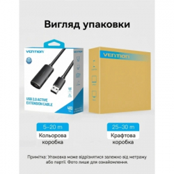 Дата кабель USB 2.0 AM/AF 20.0m Active black Vention (CBKBQ) - Картинка 12