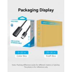 Дата кабель USB 2.0 AM/AF 30.0m Active black Vention (CBKBT) - Картинка 12