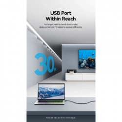 Дата кабель USB 2.0 AM/AF 30.0m Active black Vention (CBKBT) - Картинка 4