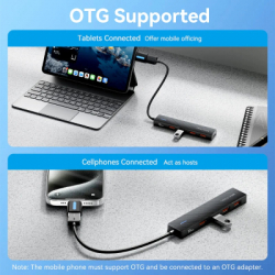 ������������ Vention USB to 4xUSB 3.2 Gen2 + USB-C 10Gbps 0.15m black (CHOBB) - �������� 7