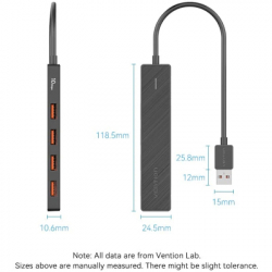 ������������ Vention USB to 4xUSB 3.2 Gen2 + USB-C 10Gbps 0.15m black (CHOBB) - �������� 9