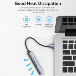 ������������ Vention USB 3.0 to 1xUSB 3.0 + 3xUSB 2.0 0.15m gray (CKOHB) - �������� 3