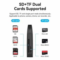 ��������� ����������� ����-���� Vention USB 3.0 to SD+TF Black Dual Drive Letter (CLGB0) - �������� 4