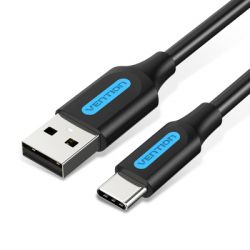���� ������ USB 2.0 AM to USB-C 1.0m 3A black Vention (COKBF)