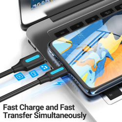 ���� ������ USB 2.0 AM to Micro 5P 1.0m 3A black Vention (COLBF) - �������� 5