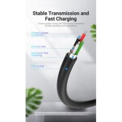 Дата кабель USB 2.0 AM to Mini 5P 2.0m black Vention (COMBH) - Картинка 5