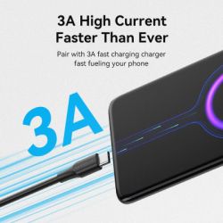 Дата кабель USB 2.0 AM to USB-C 1.0m 3A black Vention (CTHBF) - Картинка 3