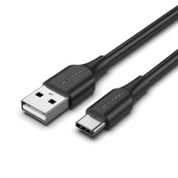 ���� ������ USB 2.0 AM to USB-C 1.0m 3A black Vention (CTHBF)