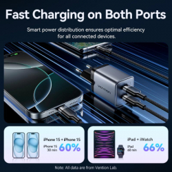 �������� ������� Vention 2xUSB-C PD45W GaN gray (FCDH0-EU) - �������� 7