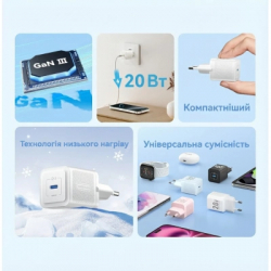 �������� ������� Vention USB-C PD20W GaN white (FEPW0-EU) - �������� 3