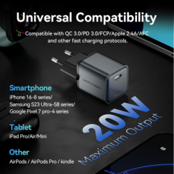 �������� ������� Vention USB-C PD20W GaN gray (FEVH0-EU) - �������� 10