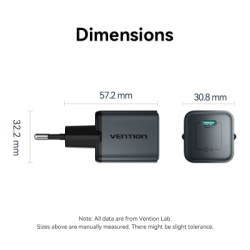 �������� ������� Vention USB-C PD20W GaN gray (FEVH0-EU) - �������� 12