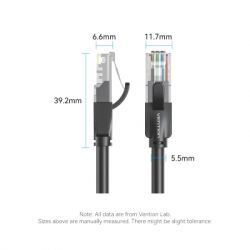 Патч-корд 1м, UTP cat 6 RJ-45 black Vention (IBABF) - Картинка 10