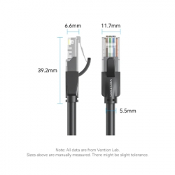 ����-���� 1�, UTP cat 6 RJ-45 black Vention (IBEBF) - �������� 10