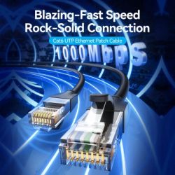 Патч-корд 2м, UTP cat 6 RJ-45 black Vention (IBEBH) - Картинка 2