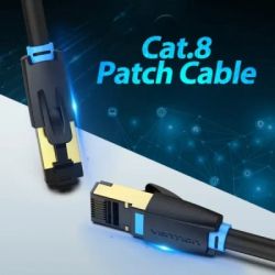 Патч-корд 10м, S/FTP cat 8 RJ-45 black Vention (IKABL) - Картинка 3