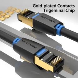 Патч-корд 10м, S/FTP cat 8 RJ-45 black Vention (IKABL) - Картинка 5