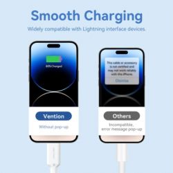 ���� ������ USB 2.0 AM to Lightning 1.0m 2.4A black Vention (LAMBF) - �������� 4