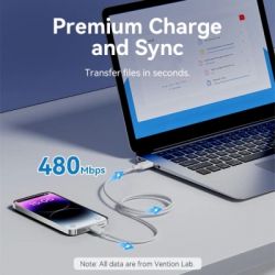 ���� ������ USB 2.0 AM to Lightning 1.0m 2.4A black Vention (LAMBF) - �������� 9