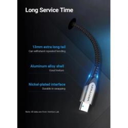 ���� ������ USB-C to USB-C 1.0m 5A aluminum gray Vention (TAEHF) - �������� 7